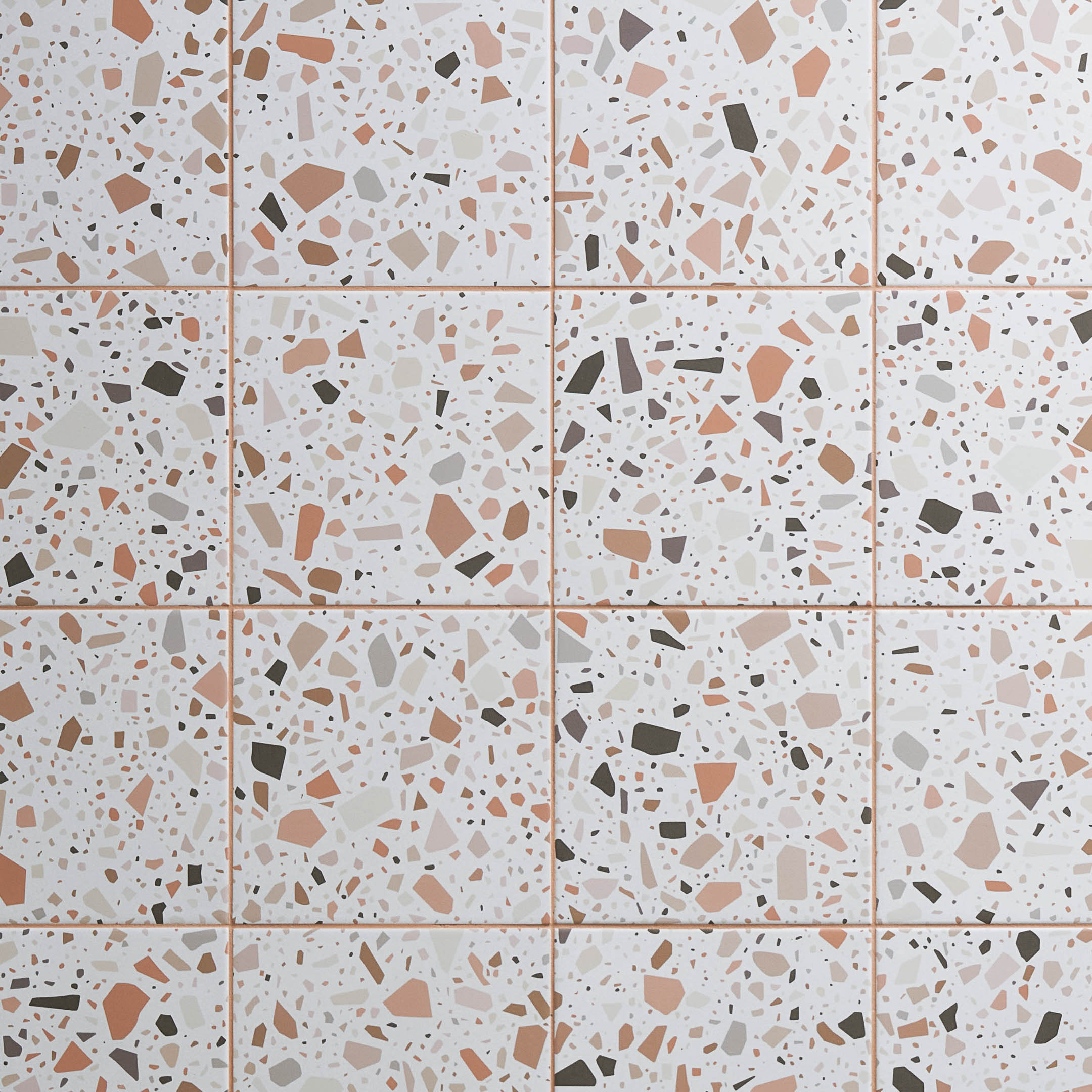 Confetti 8 x 8 Terrazzo Italian Porcelain Tile Encore Surfaces Color: White/Orange/Cotto
